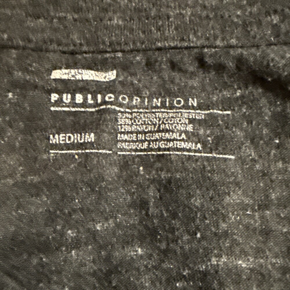 Lot of 2 Men's Short Sleeve Tee Black -Old Navy Dark Grey -Public Opinion Sz Med - Picture 3 of 7